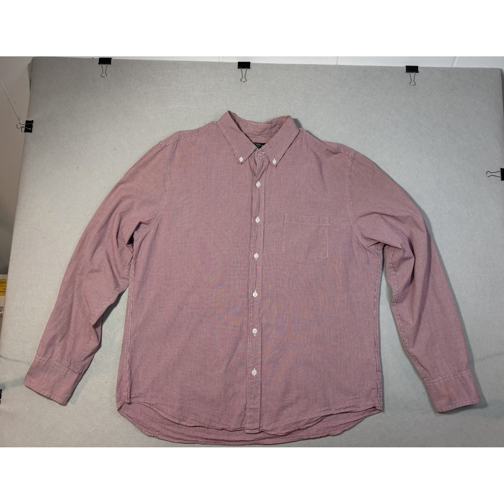 J.Crew Mercantile Flex Men's XL Regular Red/White Check Cotton Button-Down Shirt